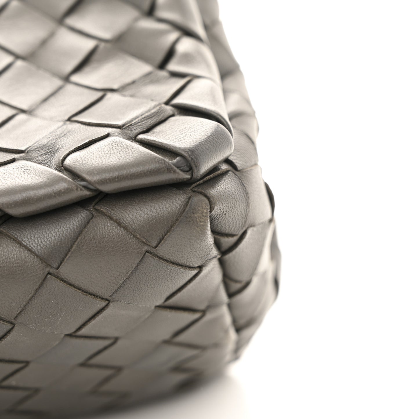 Nappa Intrecciato Crossbody Messenger Flap Light Grey