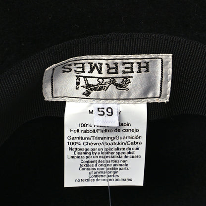 Hermes Rabbit Felt Vicky Hat 59 Black 7 of 8