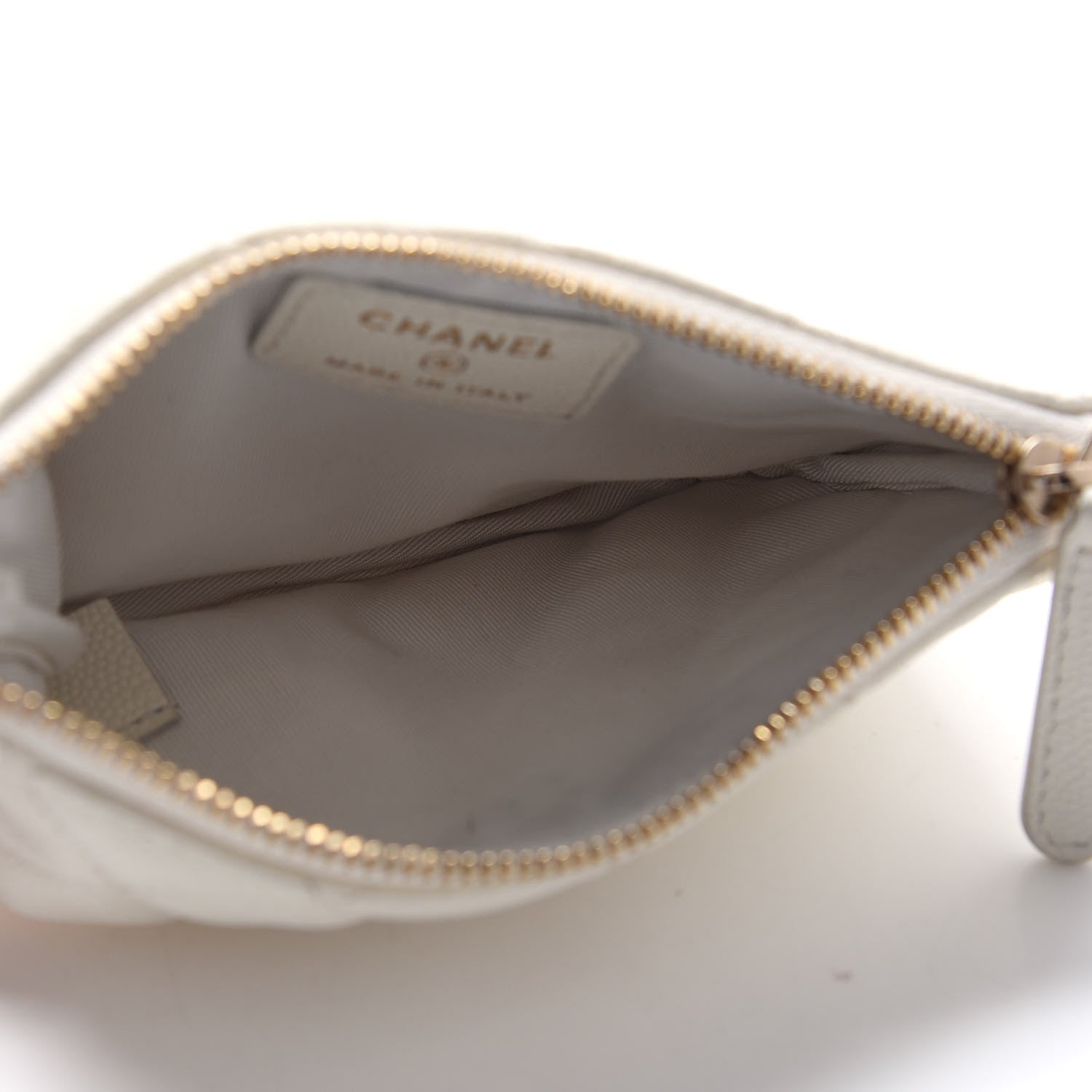 Chanel Caviar Quilted Small Cosmetic Case White 5 of 7