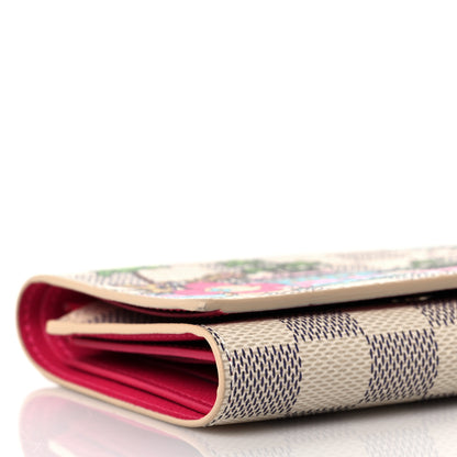 Louis Vuitton Damier Azur 2021 Christmas Animation Hollywood Victorine Wallet Fuchsia 7 of 9