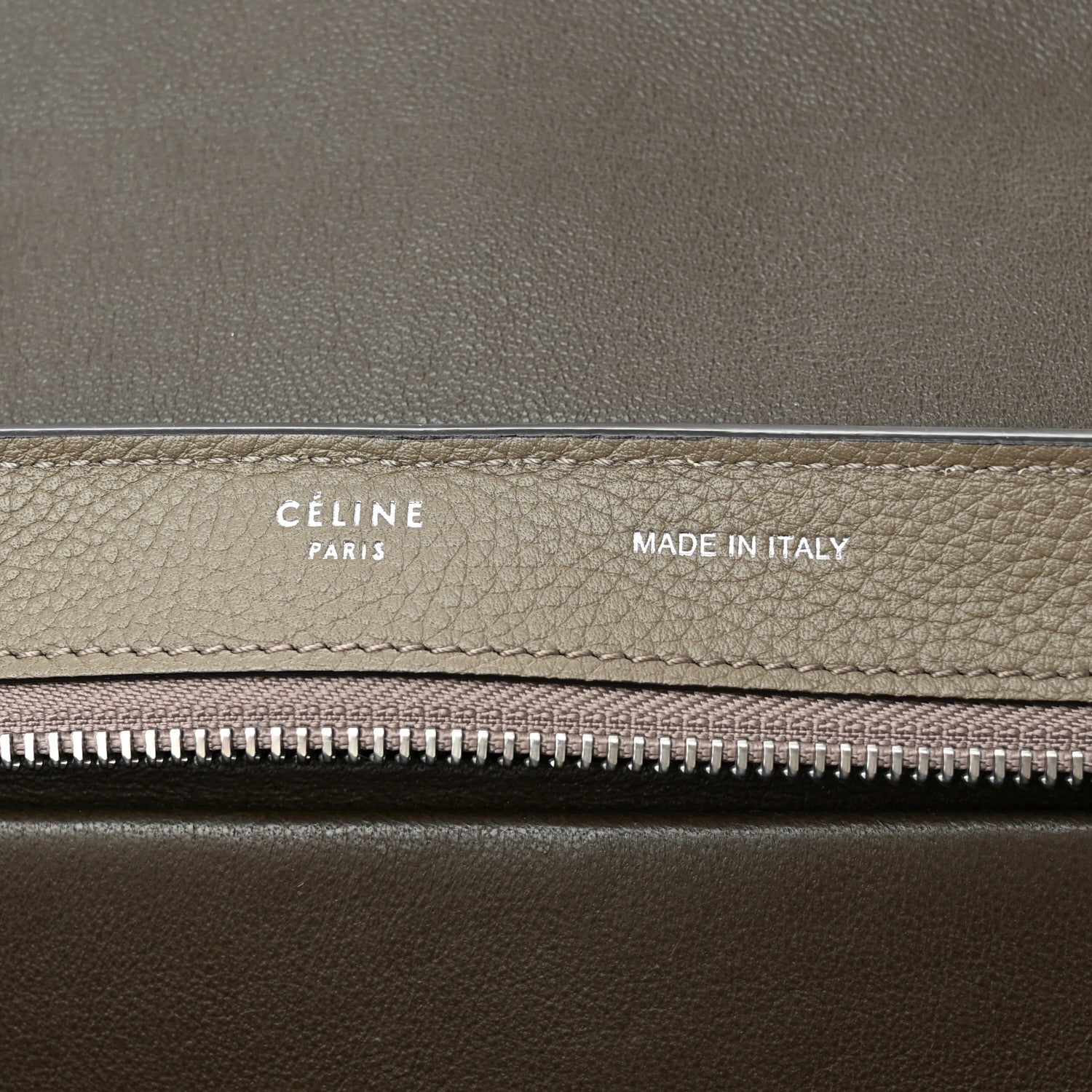 Celine Drummed Calfskin Suede Small Trapeze Souris 6 of 10