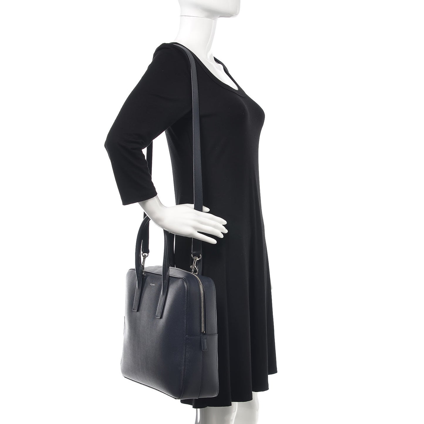 Grain de Poudre Medium Museum Briefcase Deep Marine