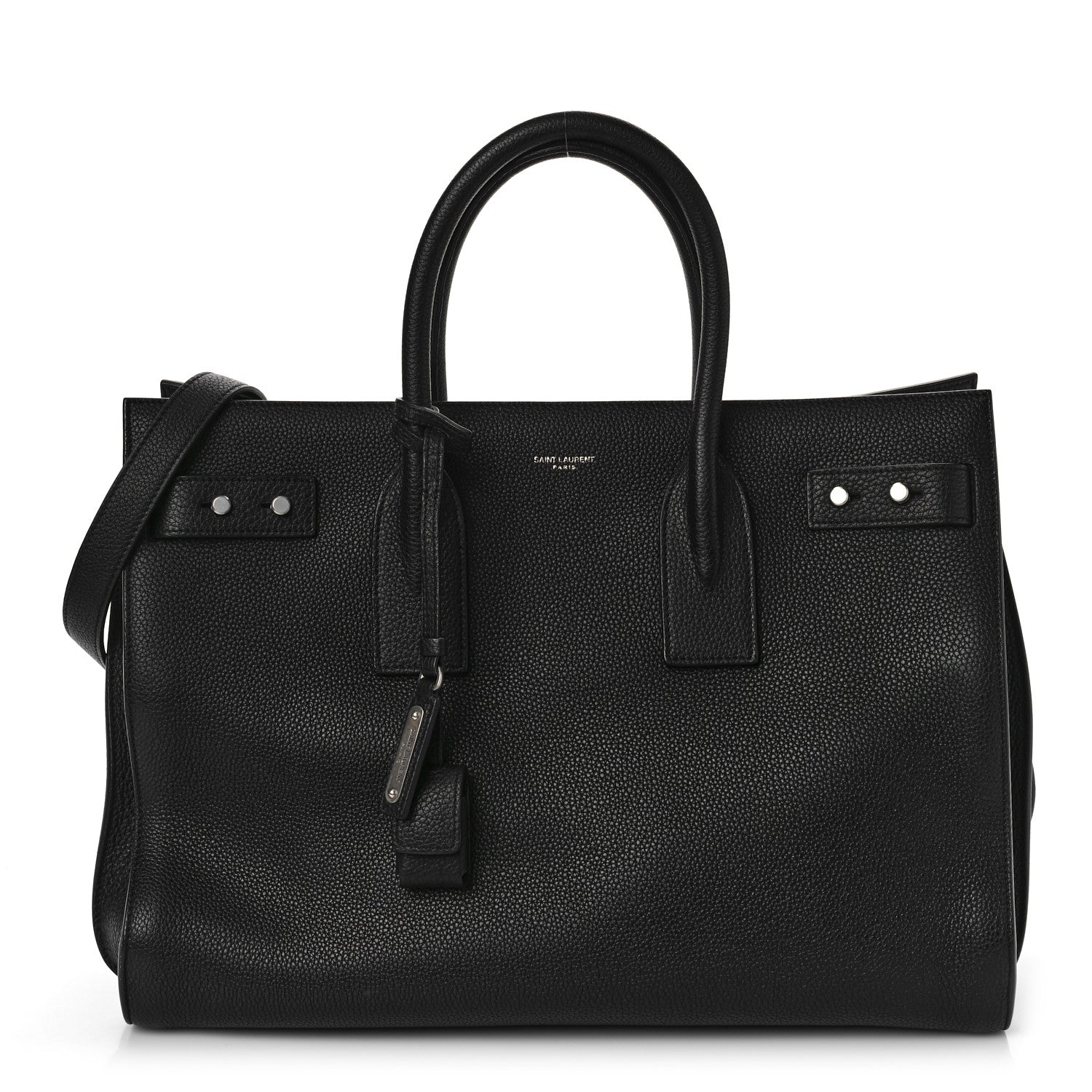 Saint Laurent Grained Calfskin Medium Souple Sac De Jour Black 3 of 9