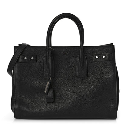Saint Laurent Grained Calfskin Medium Souple Sac De Jour Black 3 of 9