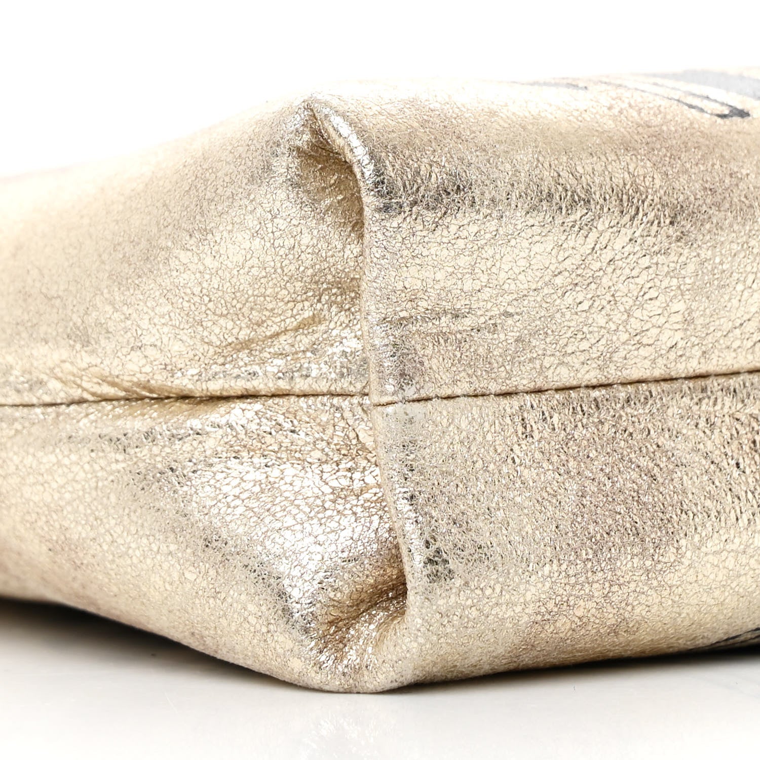 Chanel Metallic Lambskin Print Clutch Gold 9 of 12