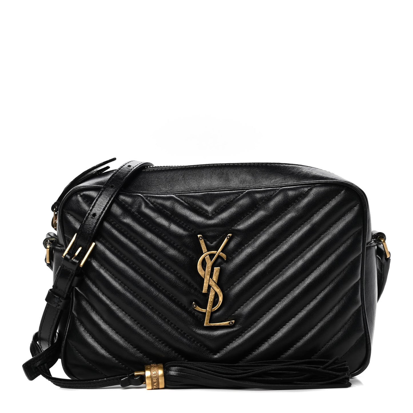 Calfskin Matelasse Monogram Lou Camera Bag Black