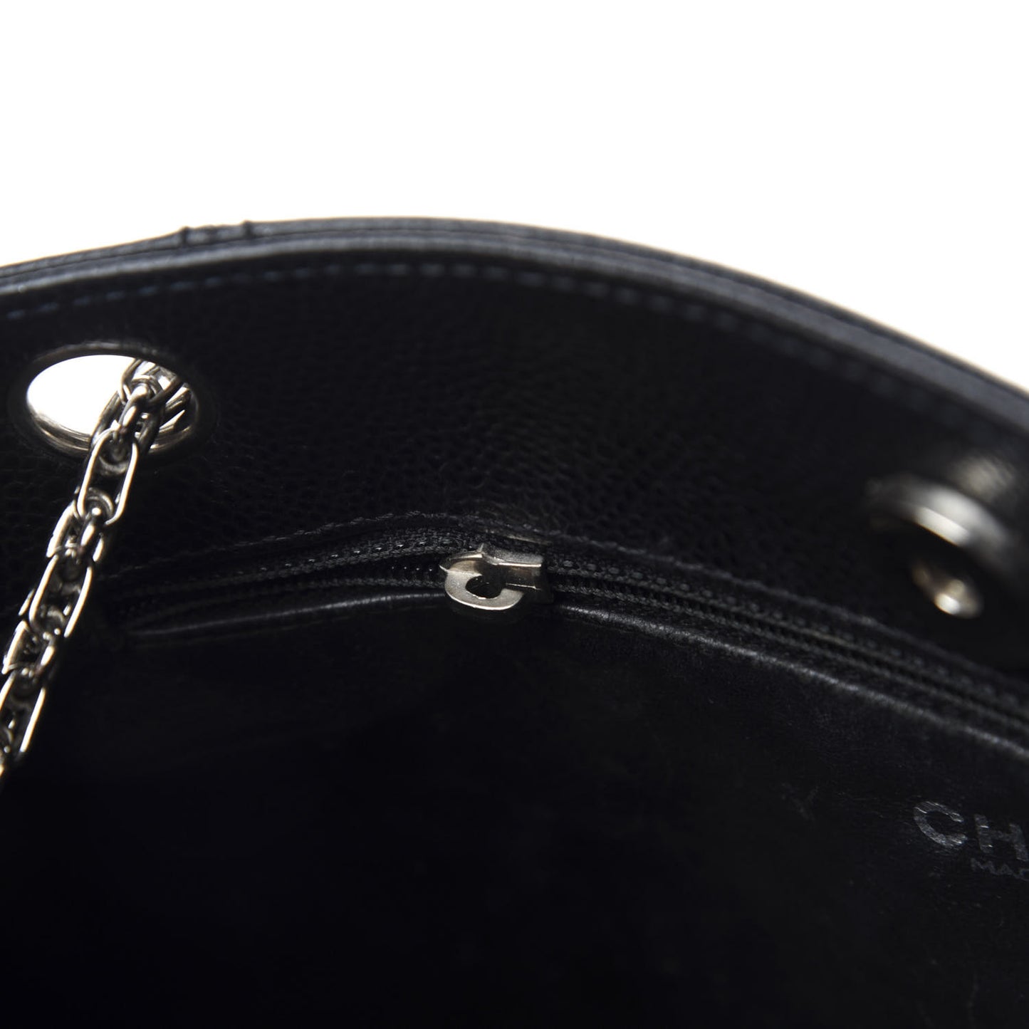 Grained Calfskin Bijoux Chain Shoulder Bag Black