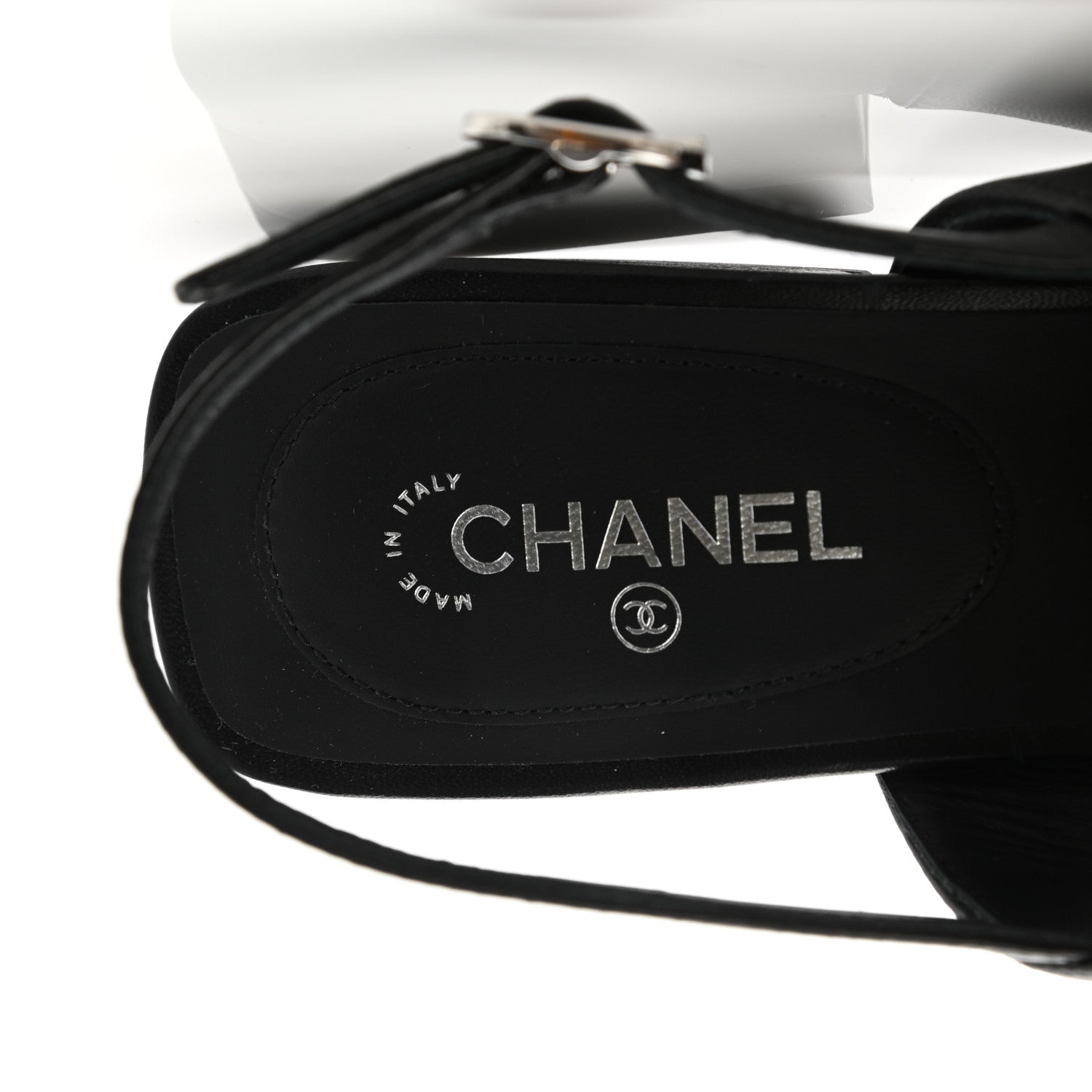 Chanel Lambskin Camellia Thong Sandals 35 Black White 7 of 9