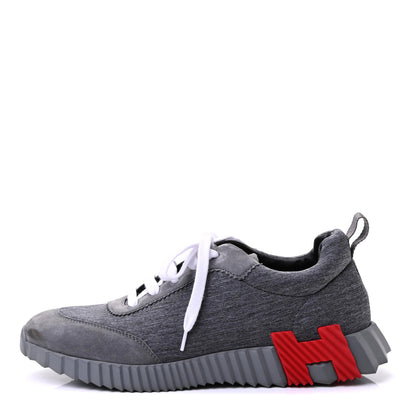 Hermes Technical Canvas Suede Goatskin Bouncing Sneakers 41 Gris Fonce 1 of 7