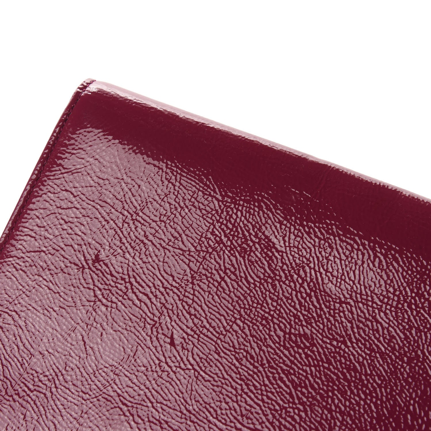 Saint Laurent Textured Patent Monogram Large Belle De Jour Clutch Fuchsia 8 of 9