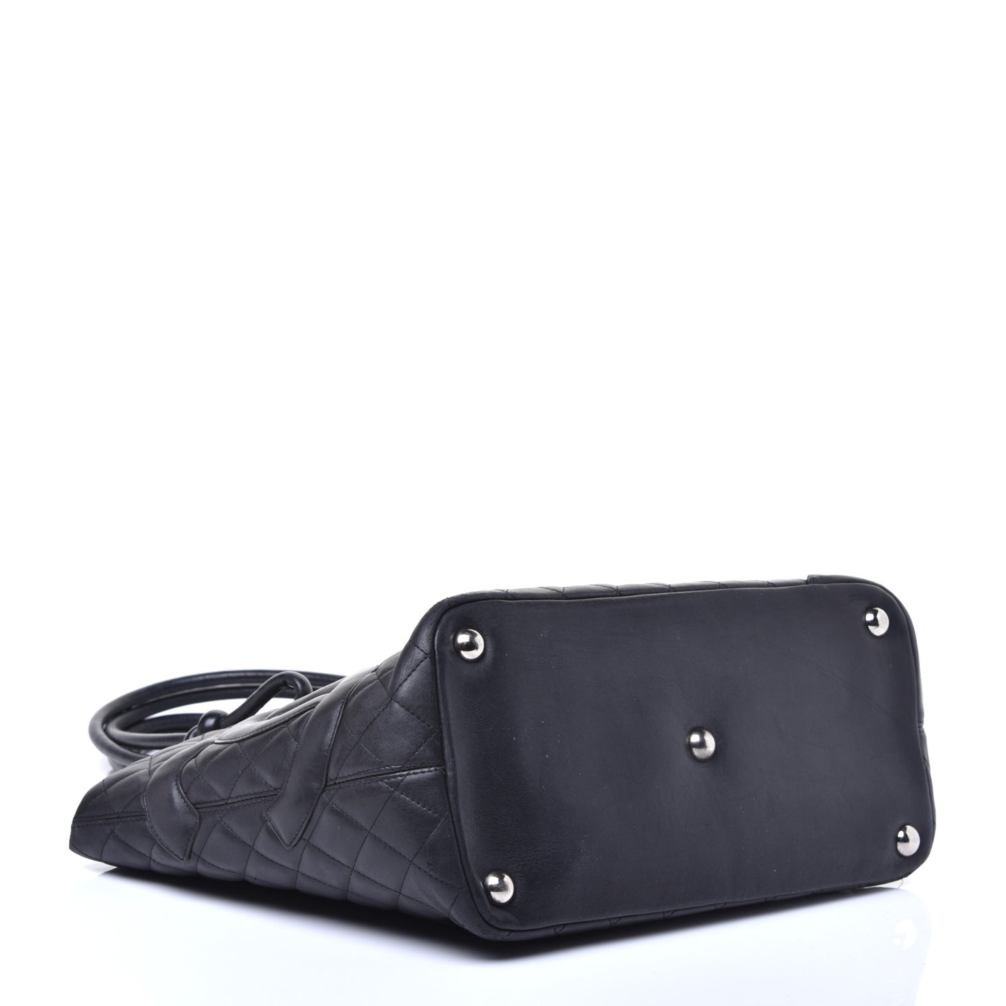 Calfskin Quilted Large Cambon Tote Black