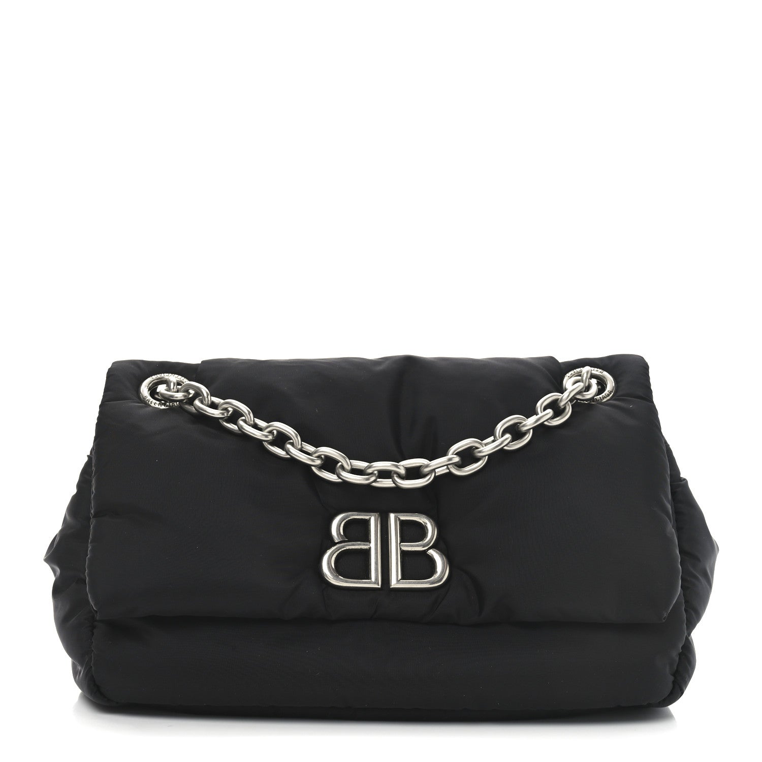 Balenciaga Nylon Mini Monaco Chain Shoulder Bag Black 1 of 10