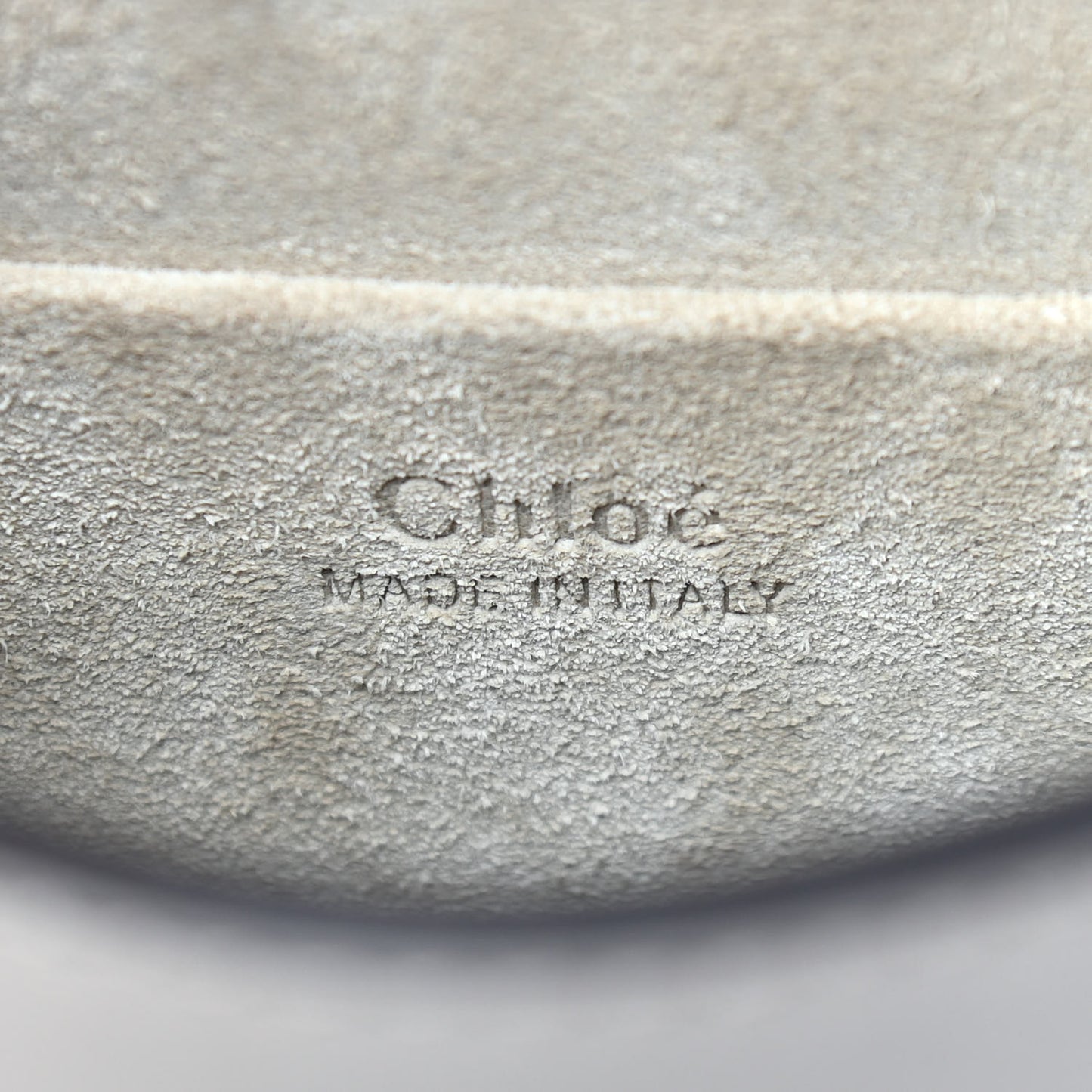 Calfskin Suede Small Nile Bracelet Bag Motty Grey