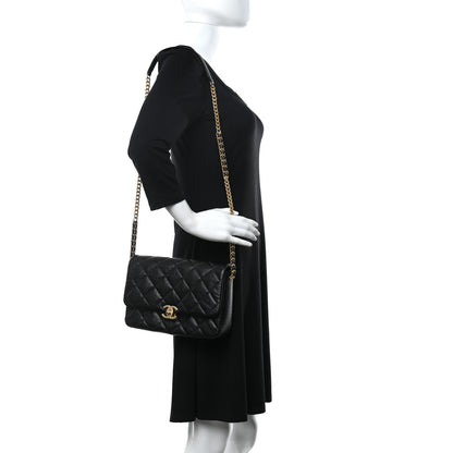 Chanel Shiny Caviar Quilted Large Chain Melody Flap Black 2 of 11
