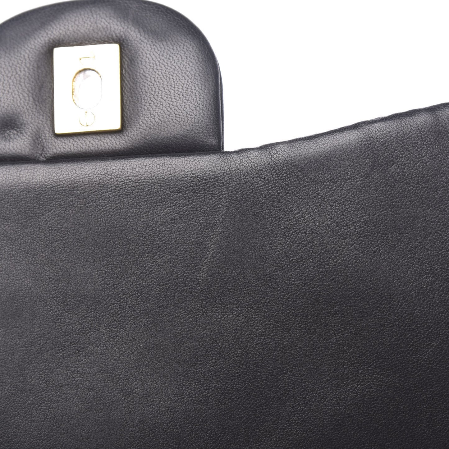 Lambskin Quilted Jumbo Single Flap Black