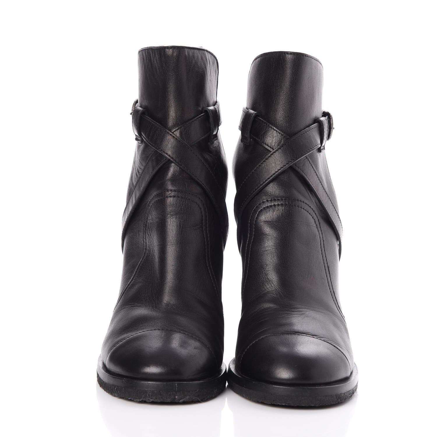 Chanel Calfskin Ankle Boots 35 Black 2 of 10