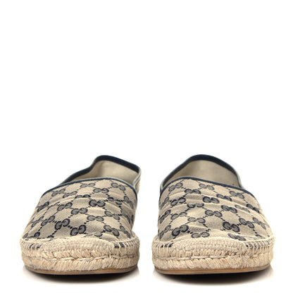 Gucci Monogram Miro Soft Calfskin Mens Espadrilles 10 Beige Blue 2 of 7