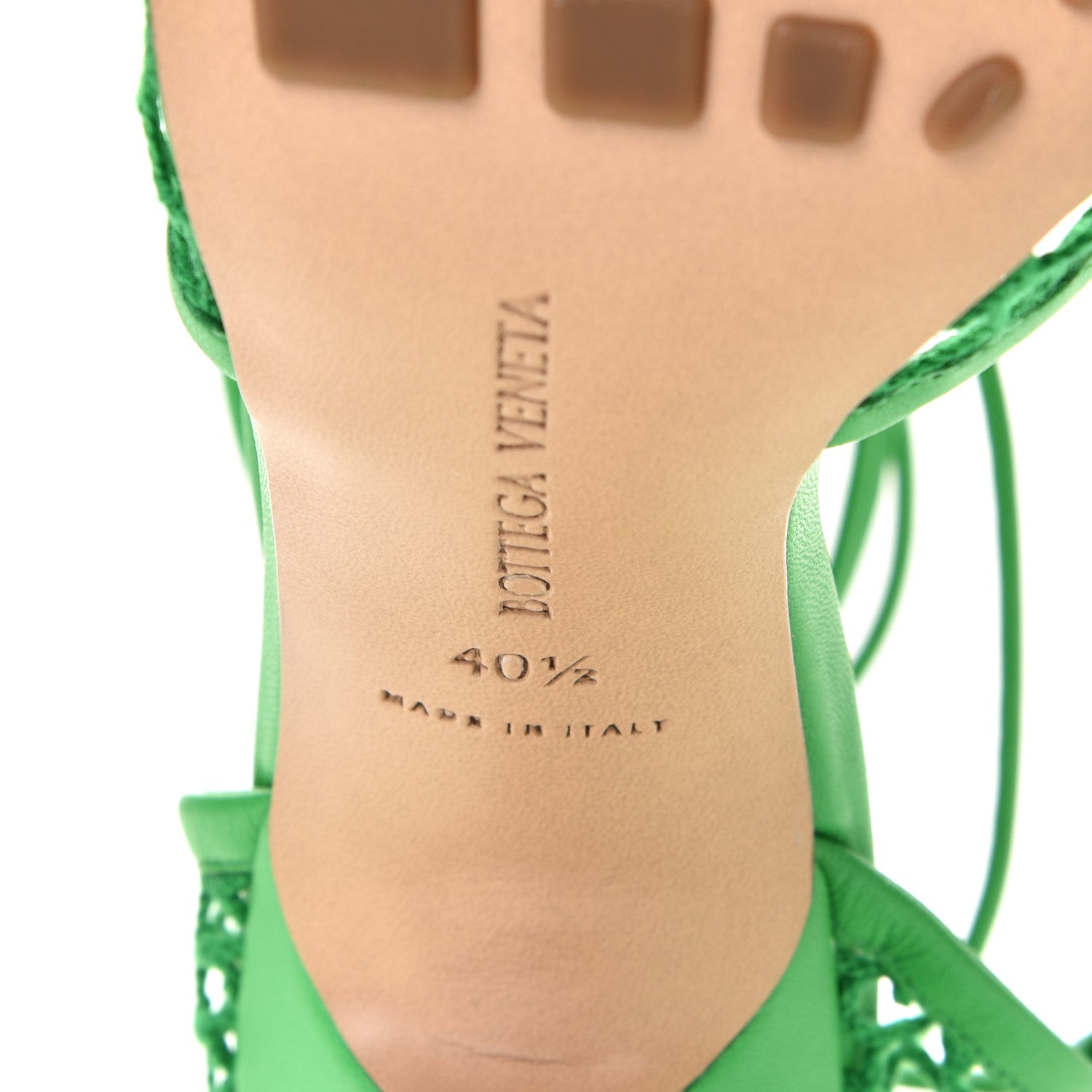 Bottega Veneta Mesh Nappa Stretch Ankle Tie 90mm Sandals 40.5 Grass 7 of 8