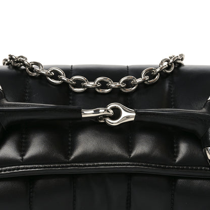 Gucci Nappa Vertical Matelasse Medium Maxi Horsebit Chain Shoulder Bag Black 15 of 19