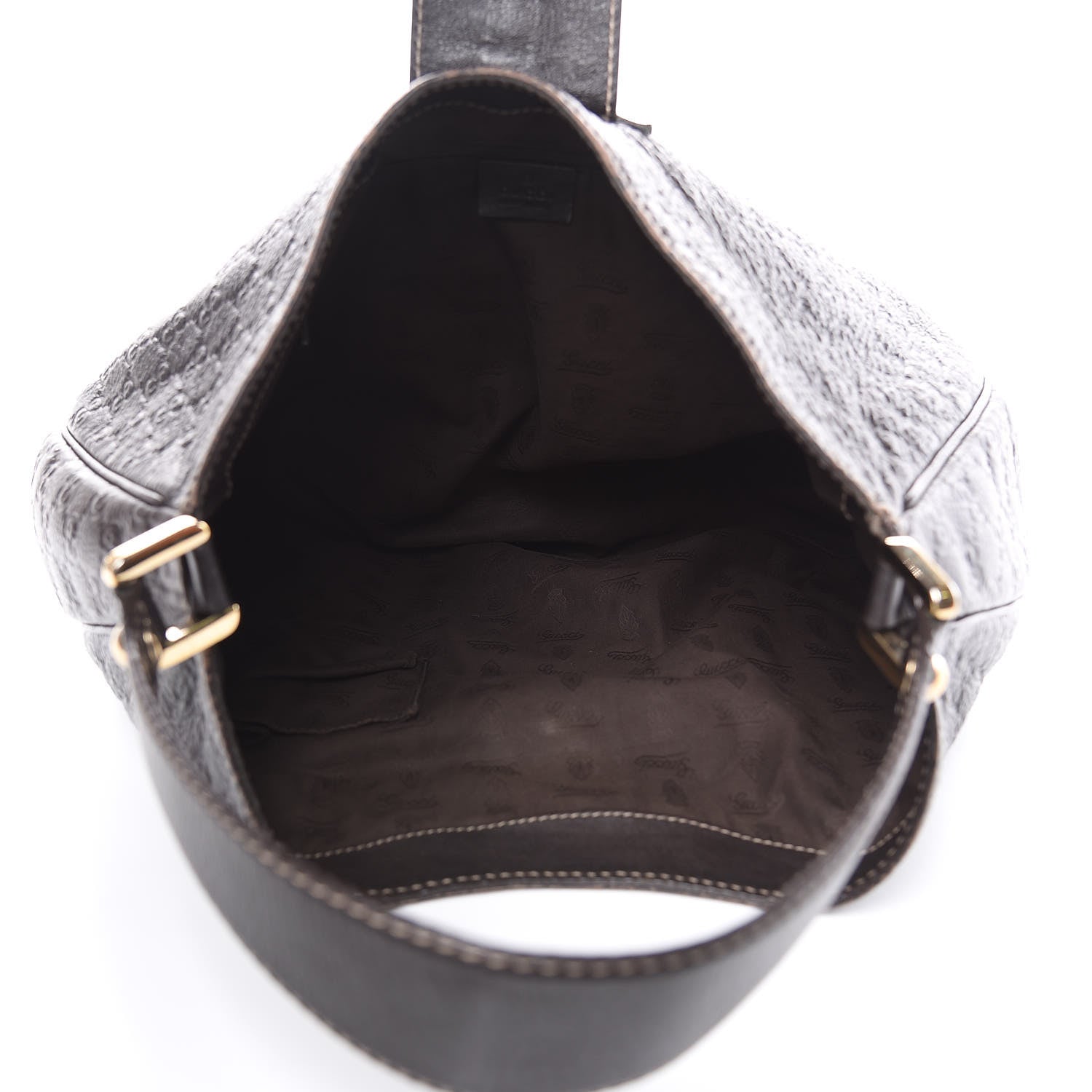 Gucci Guccissima Large New Ladies Web Hobo Dark Brown 5 of 13