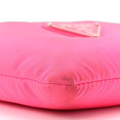 Prada Tessuto Nylon Soft Padded Crossbody Clutch Rosa Fluo 9 of 12