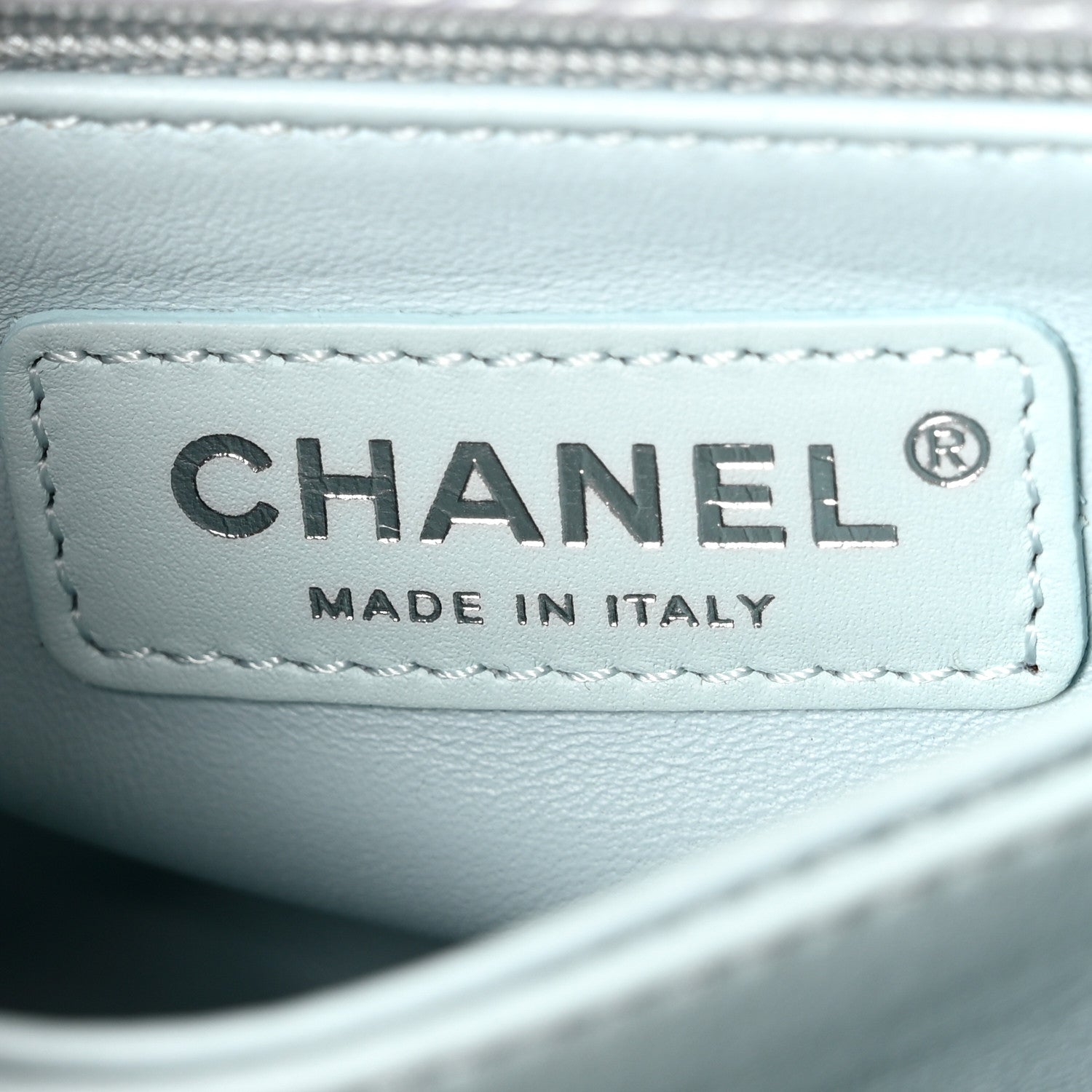 Chanel Iridescent Caviar Quilted Extra Mini Coco Handle Flap Light Blue 6 of 10