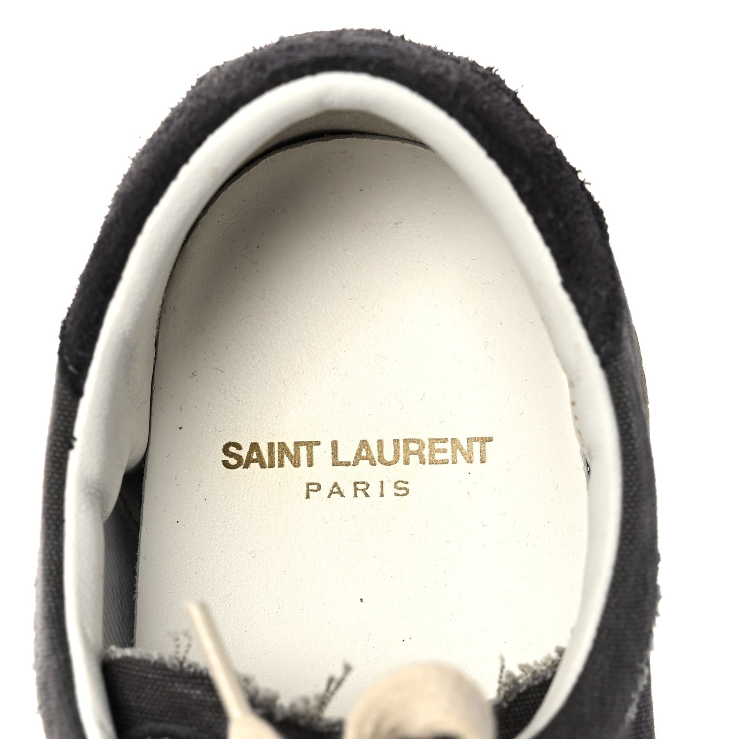 Destroyed Canvas Embroidered Womens Court Classic Sneakers 38.5 Black