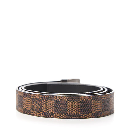 Louis Vuitton Damier Ebene LV Paris Buckle Belt 110 44 Silver 2 of 6
