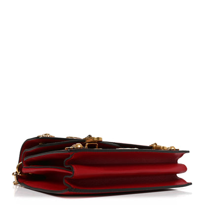 Gucci Calfskin Snakeskin Studded Small Ottilia Top Handle Bag Hibiscus Red 4 of 10