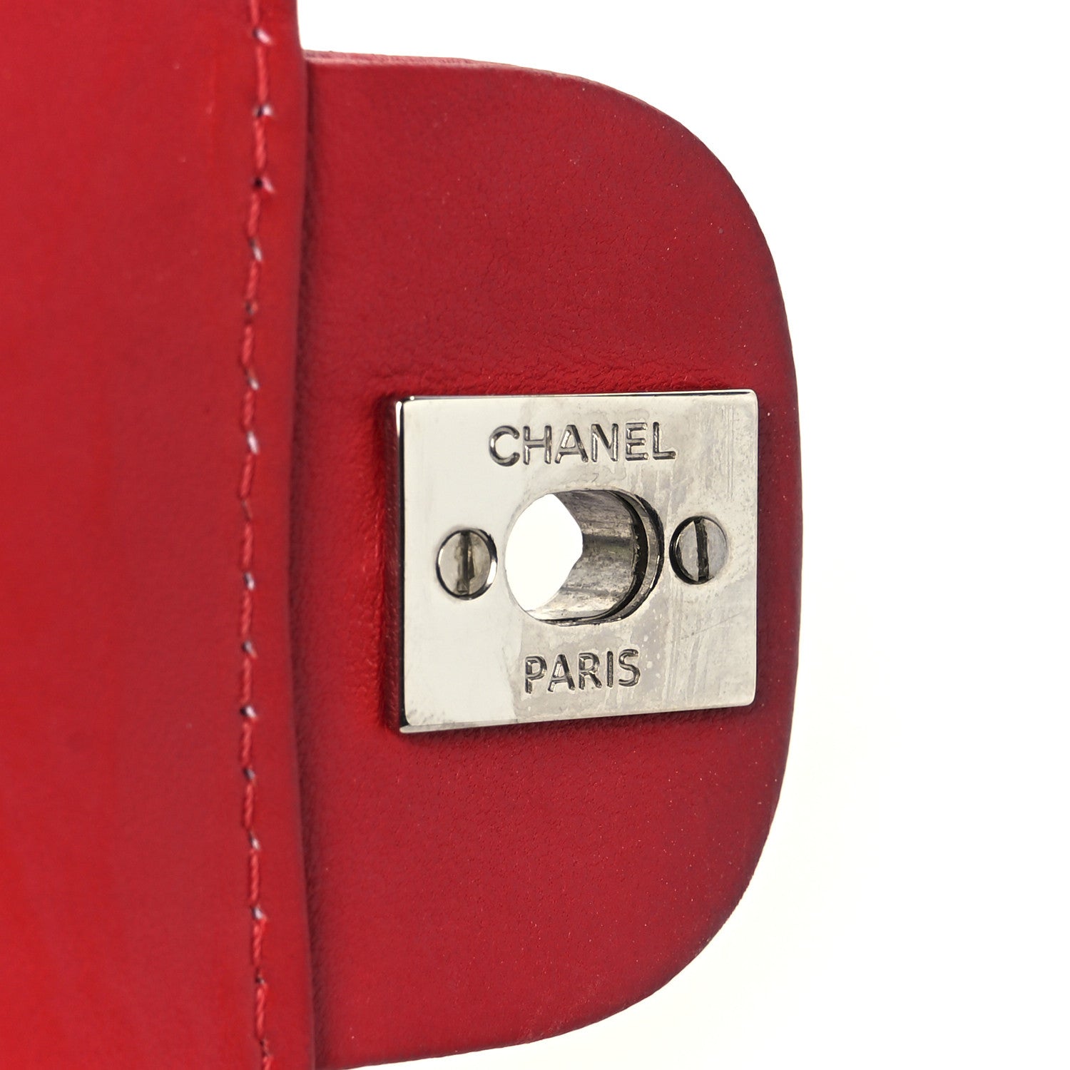 Chanel Lambskin Quilted Chain Clutch Flap Red 7 of 11