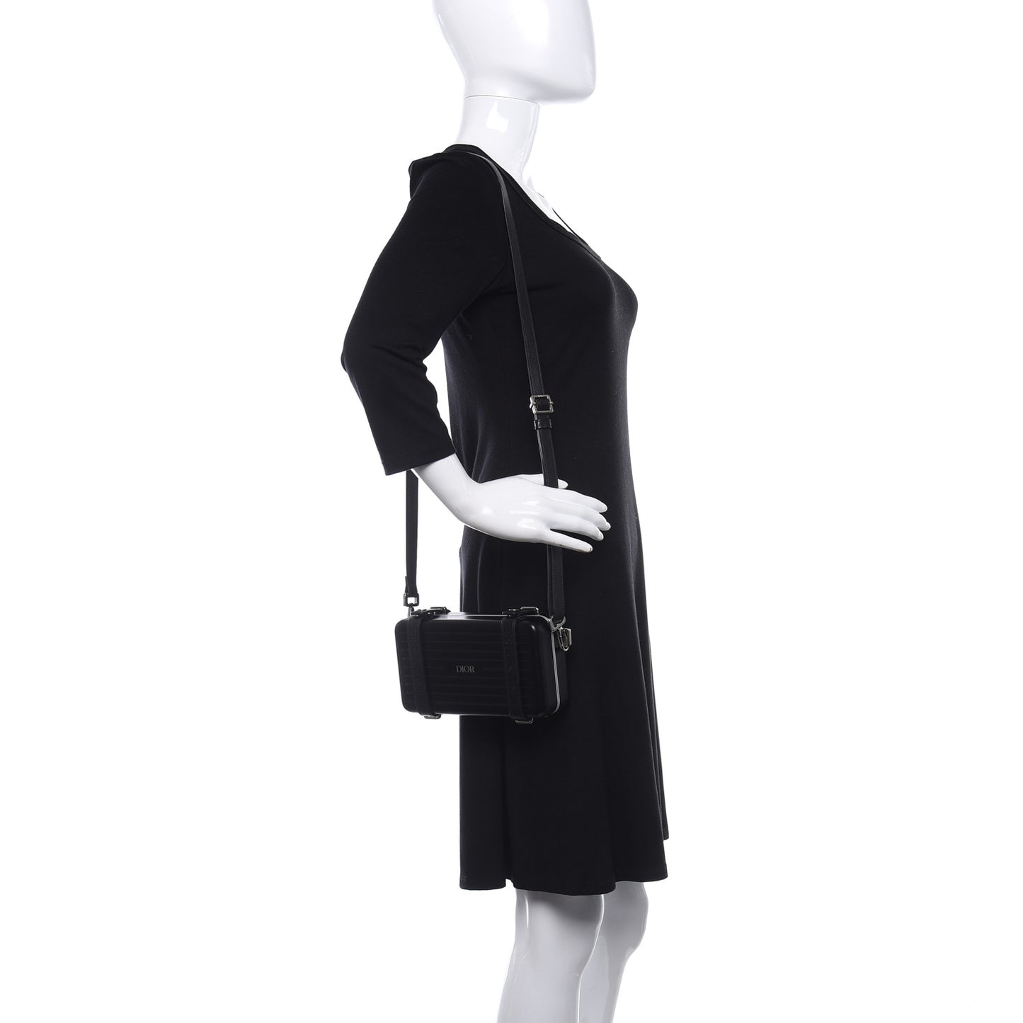 X RIMOWA Aluminum Personal Clutch On Strap Black