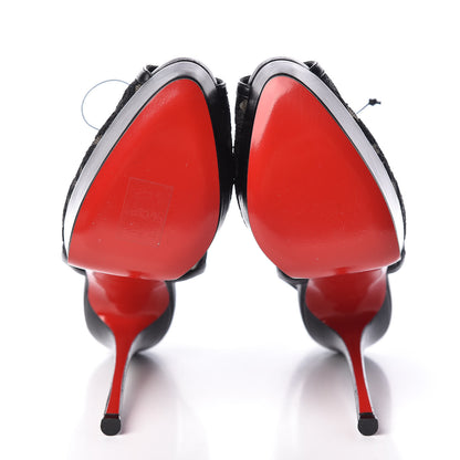 Christian Louboutin Dentelle Lurex Jose Altafine 150 Bootie 38 Black 5 of 9