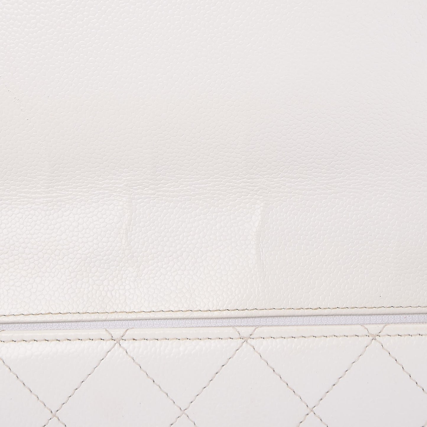 Caviar Quilted Jumbo Single Flap White