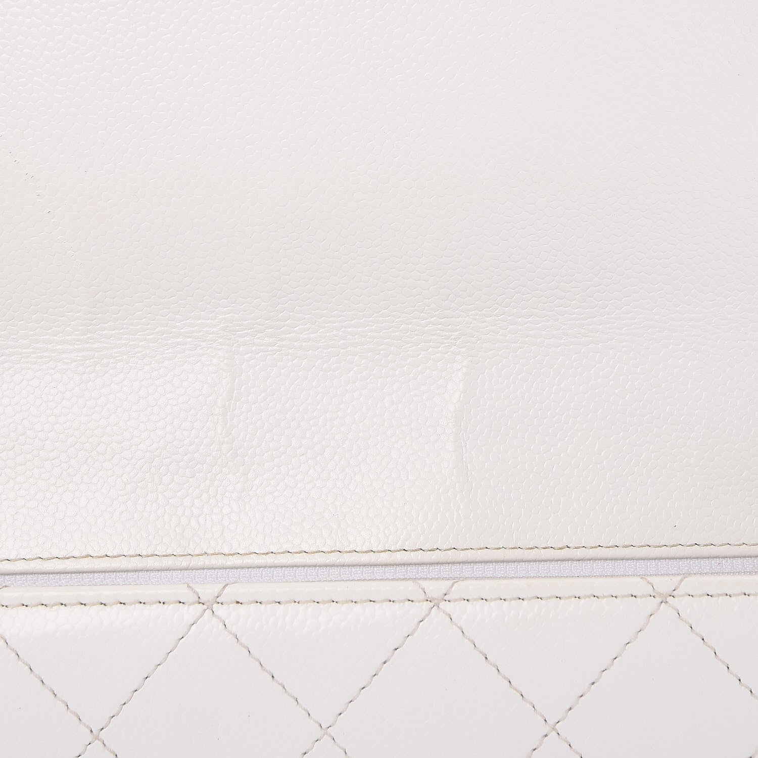 Chanel Caviar Quilted Jumbo Single Flap White 13 of 15