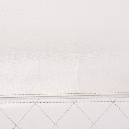 Chanel Caviar Quilted Jumbo Single Flap White 13 of 15