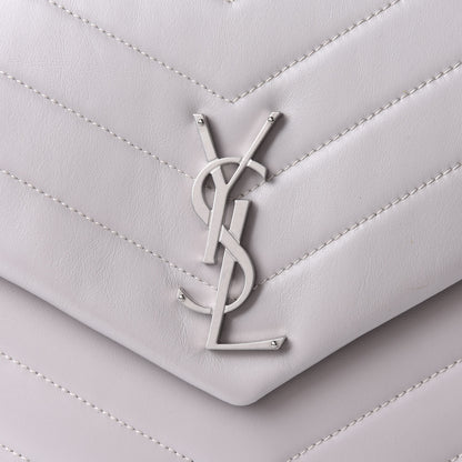 Saint Laurent Calfskin Y Quilted Monogram Medium Loulou Chain Satchel Granite 9 of 11