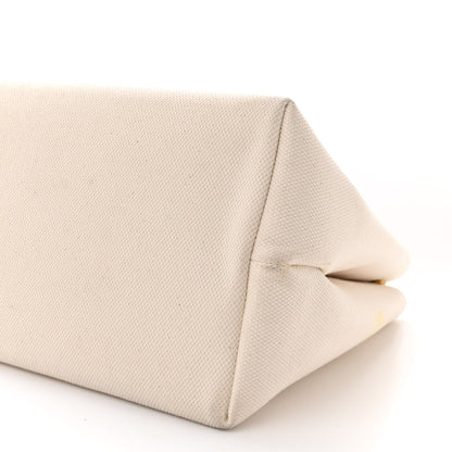 Celine Canvas Calfskin Logo Print Small Horizontal Cabas Natural Tan 11 of 15