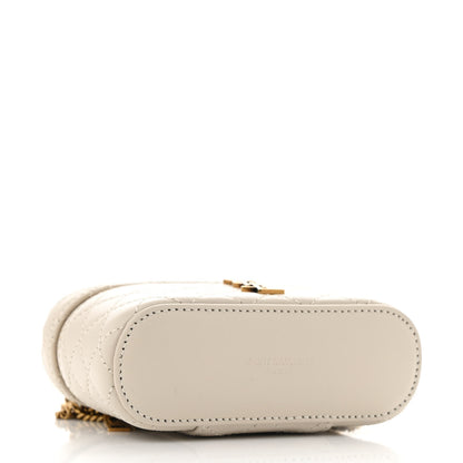 Saint Laurent Lambskin Quilted Micro Gaby Vanity Case Crema Soft 4 of 10
