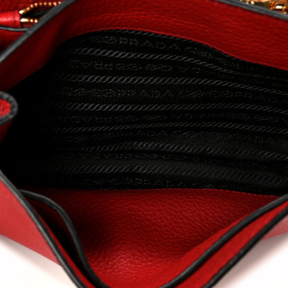 Prada Vitello Daino Flap Crossbody Rosso 5 of 10
