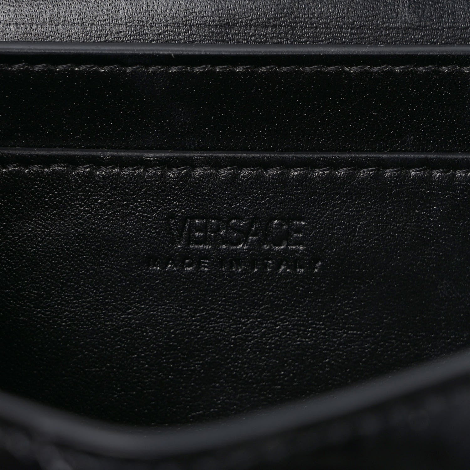 Versace Calfskin Crocodile Embossed Greca Goddess Mini Shoulder Bag Black 6 of 9