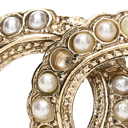 Chanel Pearl Queen of France CC Earrings Gold 6 of 8