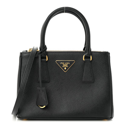 Prada Saffiano Lux Mini Galleria Double Zip Tote Black 1 of 11