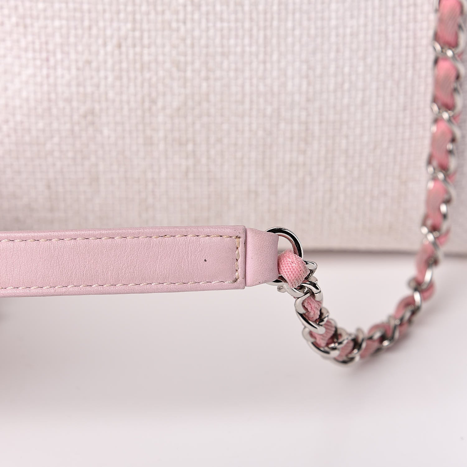 Chanel Woven Straw Raffia Small Deauville Messenger Light Pink 14 of 17