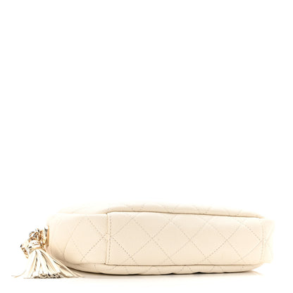 Chanel Caviar Flat Quilted Small Coco Tassel Camera Case White 4 of 10