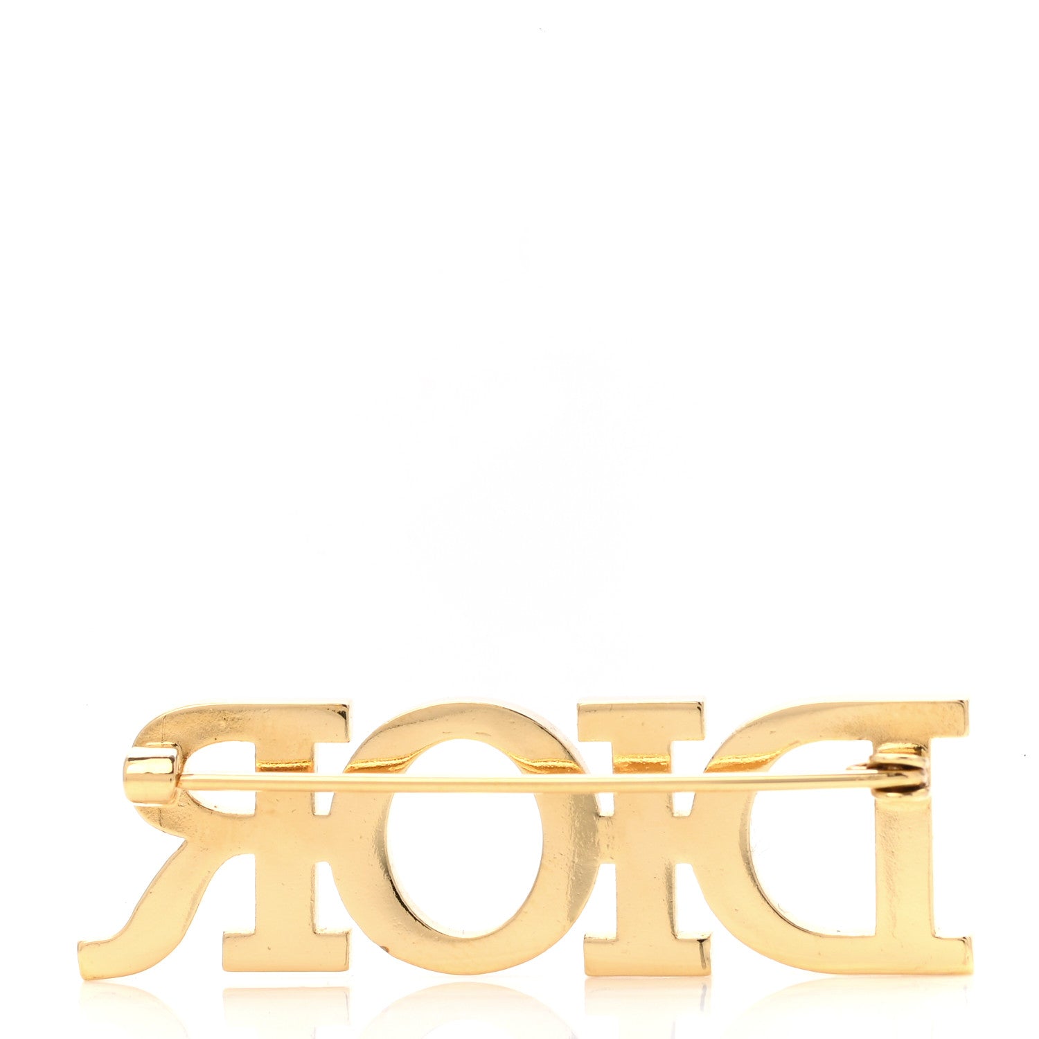 Christian Dior Crystal Dior Logo Brooch Gold 4 of 5