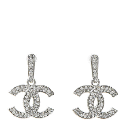 Chanel Crystal Palais Garnier CC Drop Earrings Silver 1 of 5