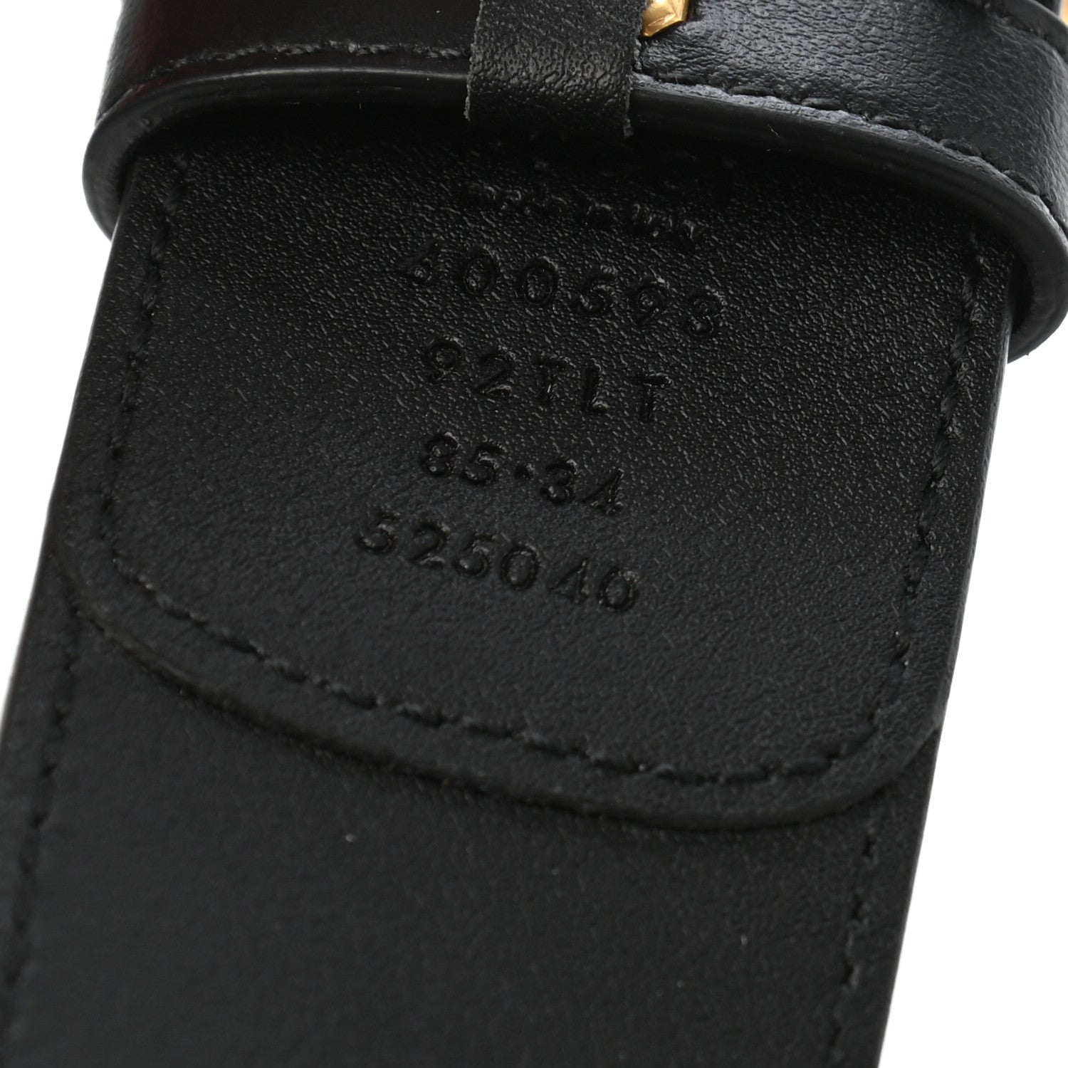 Gucci GG Supreme Monogram Matte Plutone Calfskin Double G 40mm Belt 85 34 Beige Ebony Black 5 of 6