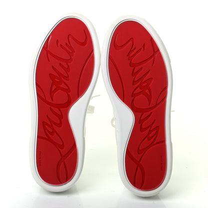 Christian Louboutin Calfskin Patent Vieirissima Flat Sneakers 36.5 White Loubi 5 of 12