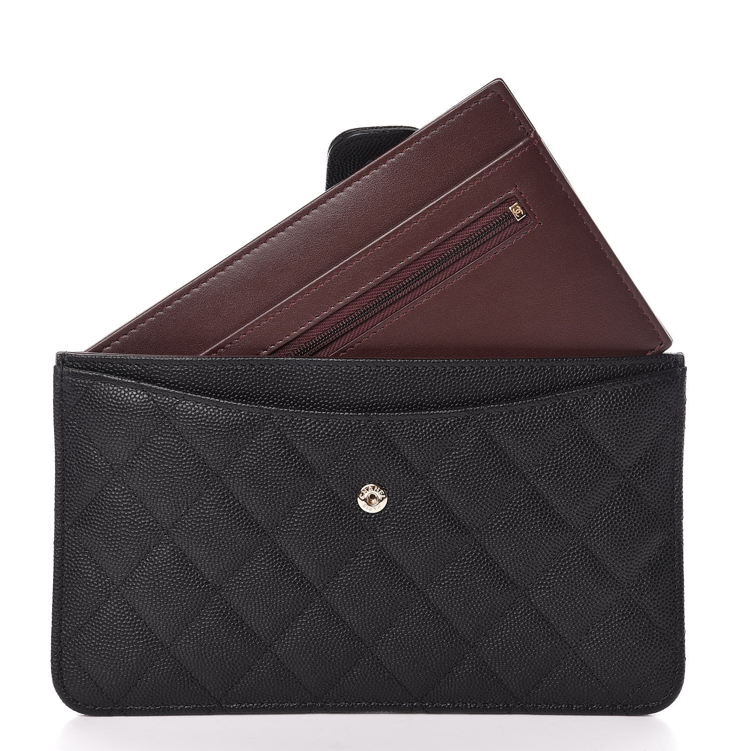 Chanel Caviar Quilted Classic Strap Pouch Black 10 of 11