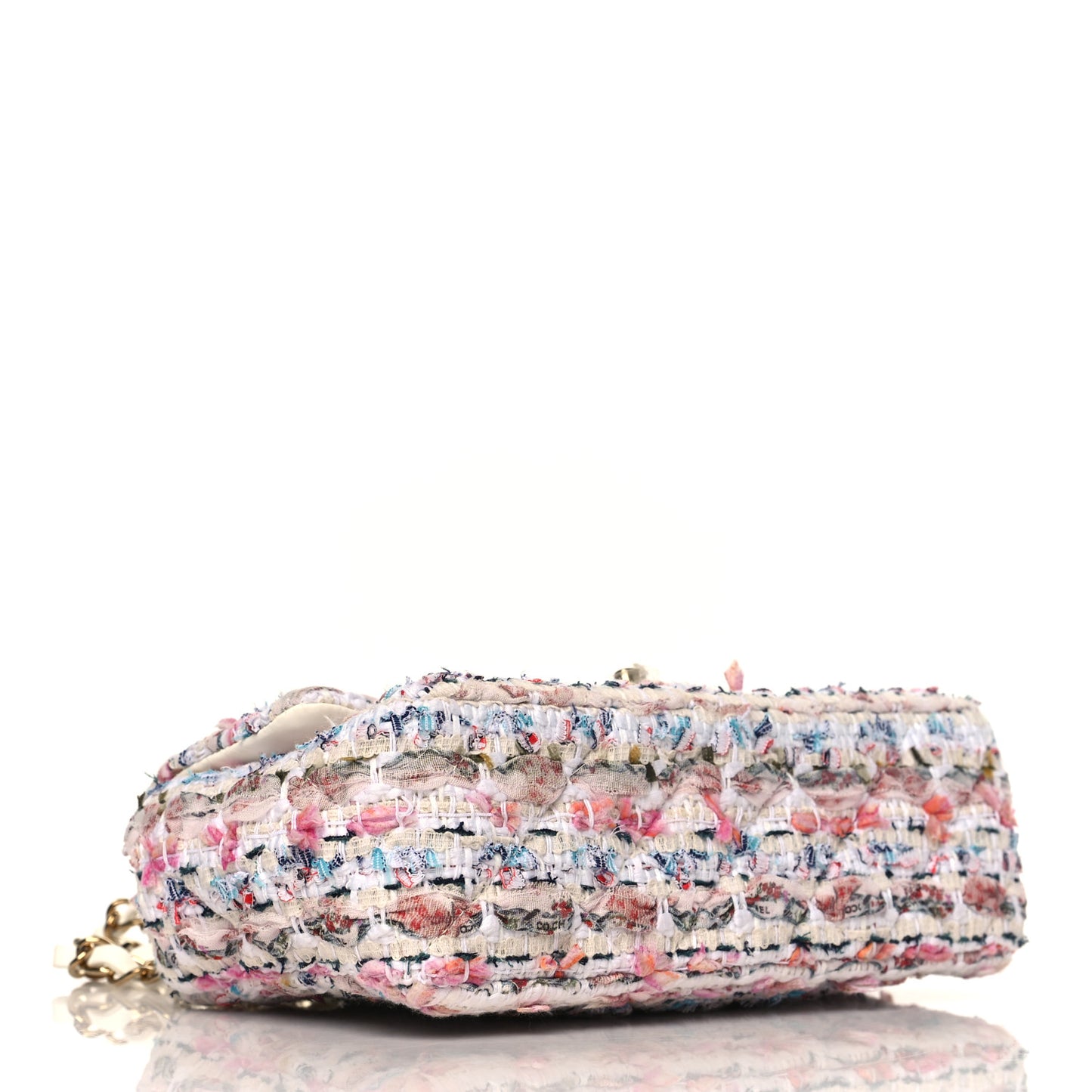Tweed Quilted Mini Rectangular Flap Ecru Pink Blue Green